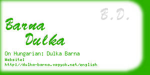 barna dulka business card